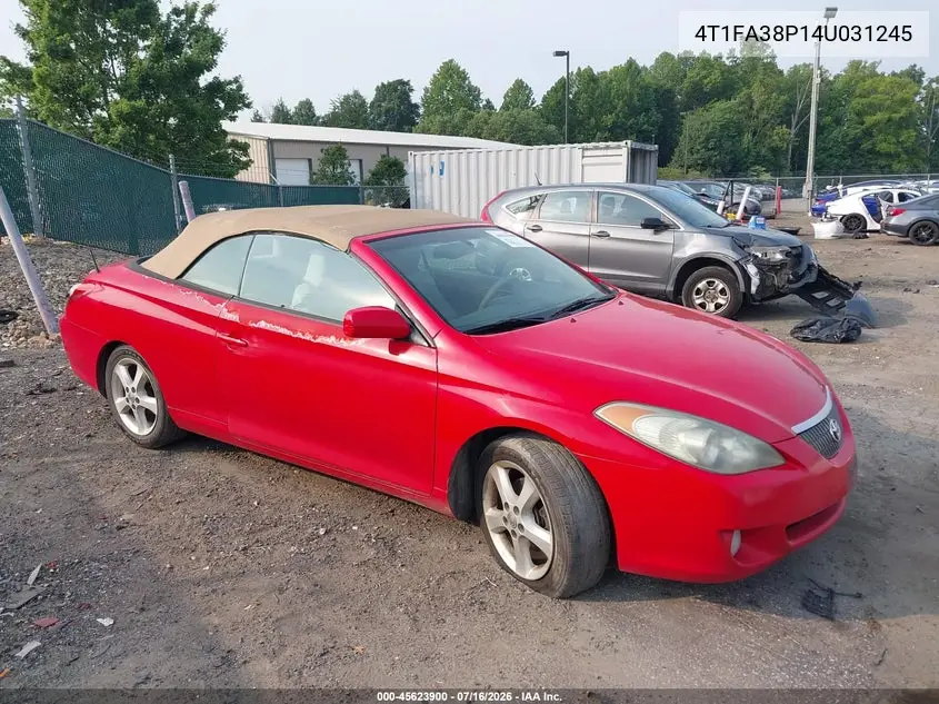 2004 Toyota Camry Solara Sle VIN: 4T1FA38P14U031245 Lot: 45623900
