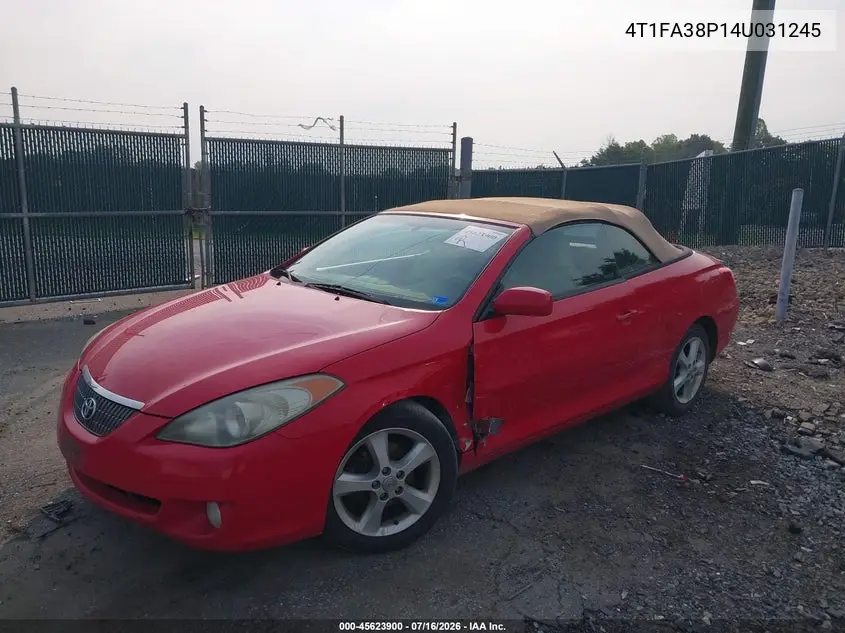 2004 Toyota Camry Solara Sle VIN: 4T1FA38P14U031245 Lot: 45623900