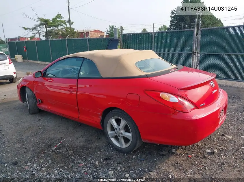 2004 Toyota Camry Solara Sle VIN: 4T1FA38P14U031245 Lot: 45623900