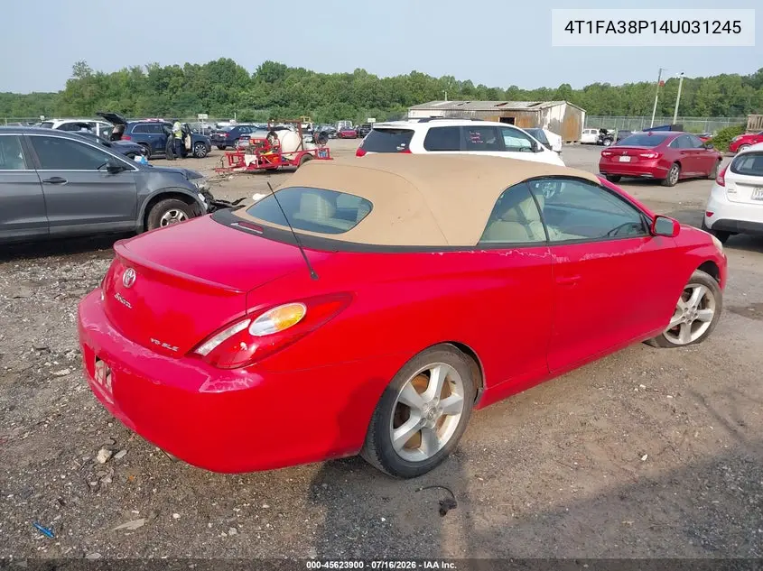 2004 Toyota Camry Solara Sle VIN: 4T1FA38P14U031245 Lot: 45623900