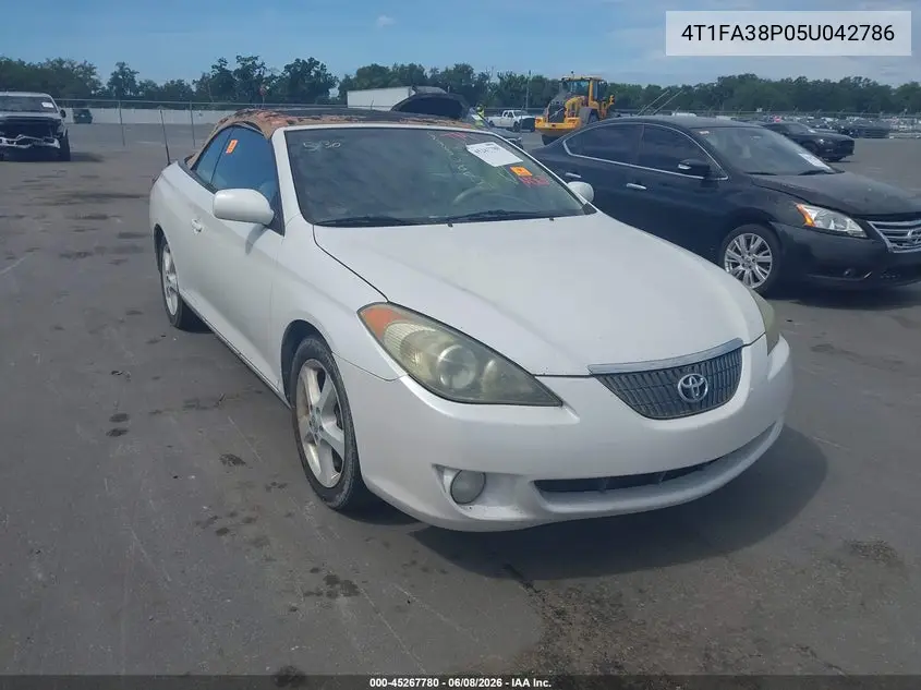 2005 Toyota Camry Solara Sle VIN: 4T1FA38P05U042786 Lot: 45267780