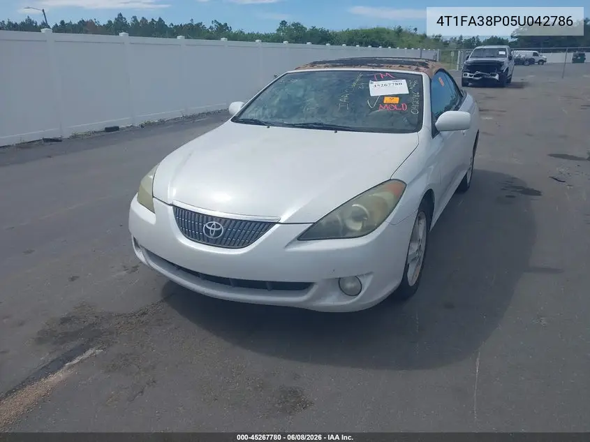 2005 Toyota Camry Solara Sle VIN: 4T1FA38P05U042786 Lot: 45267780