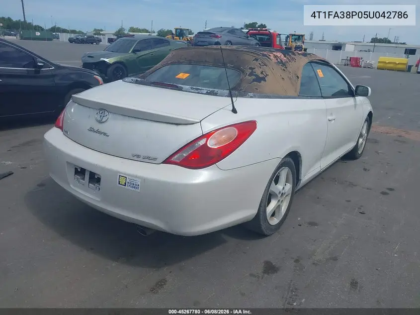 2005 Toyota Camry Solara Sle VIN: 4T1FA38P05U042786 Lot: 45267780