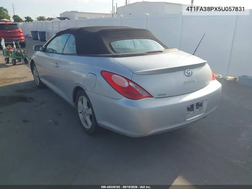 2005 Toyota Camry Solara Sle VIN: 4T1FA38PX5U057831 Lot: 45336182
