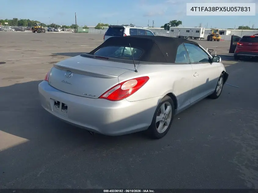 2005 Toyota Camry Solara Sle VIN: 4T1FA38PX5U057831 Lot: 45336182