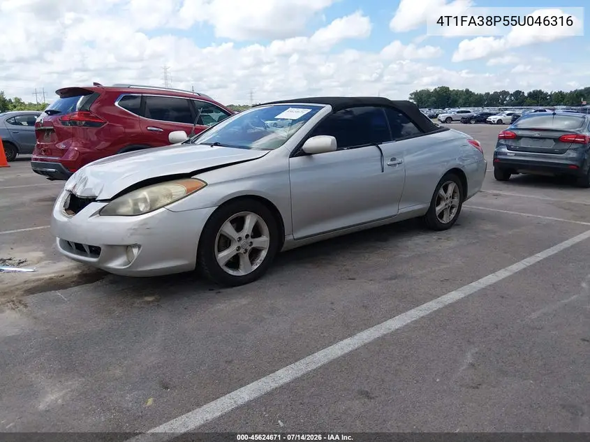 2005 Toyota Camry Solara Sle VIN: 4T1FA38P55U046316 Lot: 45624671