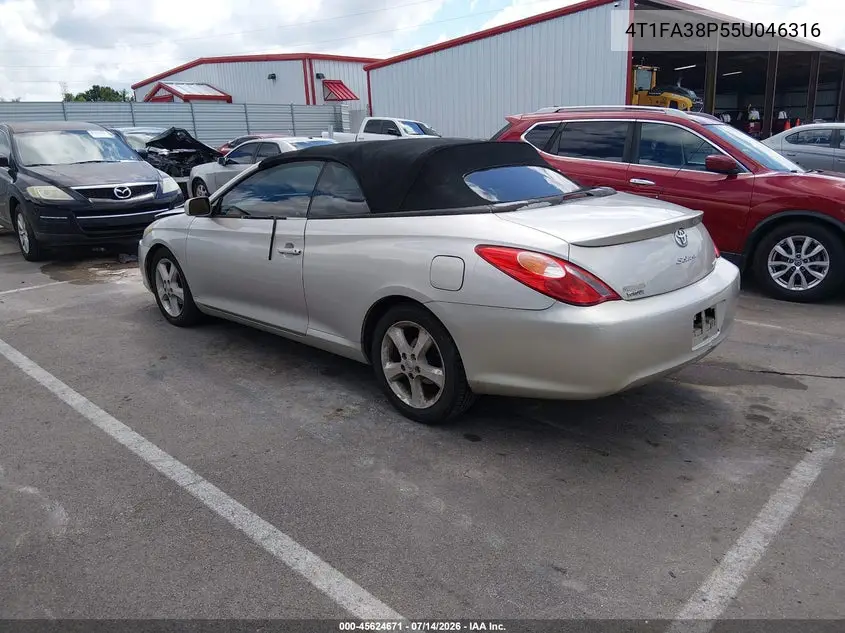 2005 Toyota Camry Solara Sle VIN: 4T1FA38P55U046316 Lot: 45624671