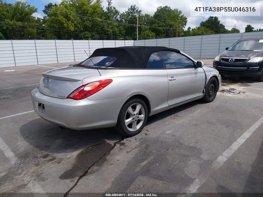 2005 Toyota Camry Solara Sle VIN: 4T1FA38P55U046316 Lot: 45624671