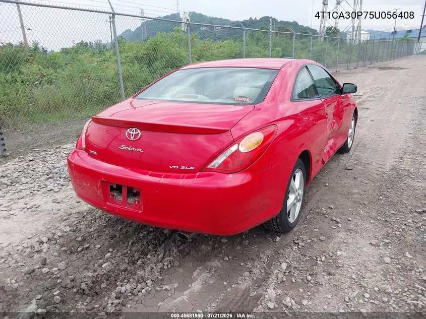 2005 Toyota Camry Solara Sle V6 VIN: 4T1CA30P75U056408 Lot: 45681990