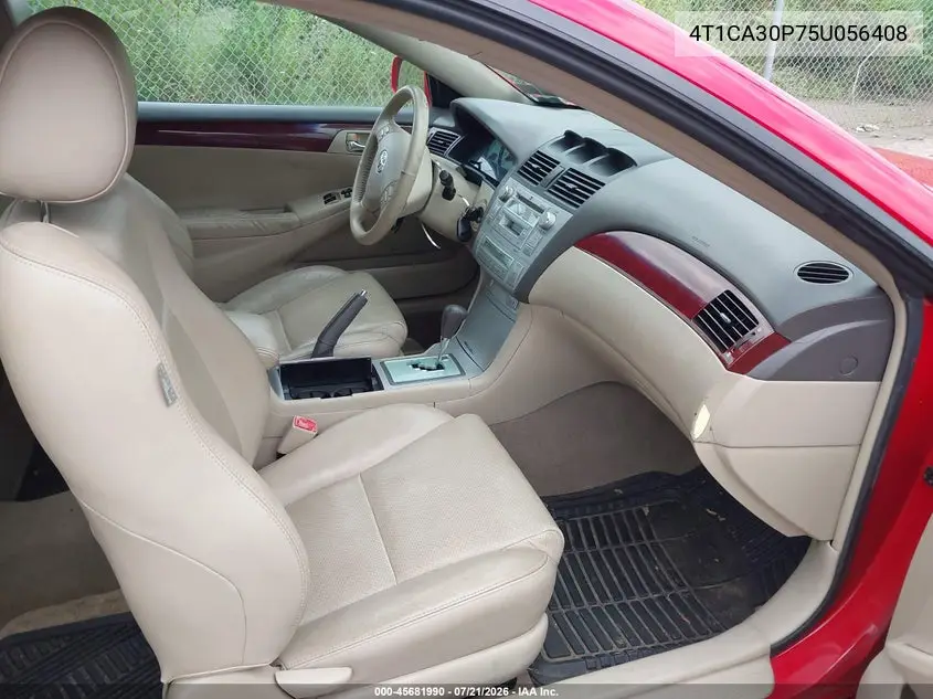 2005 Toyota Camry Solara Sle V6 VIN: 4T1CA30P75U056408 Lot: 45681990
