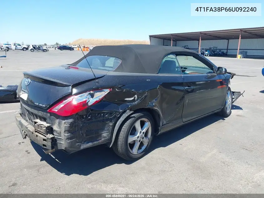 2006 Toyota Camry Solara Sle VIN: 4T1FA38P66U092240 Lot: 45449281