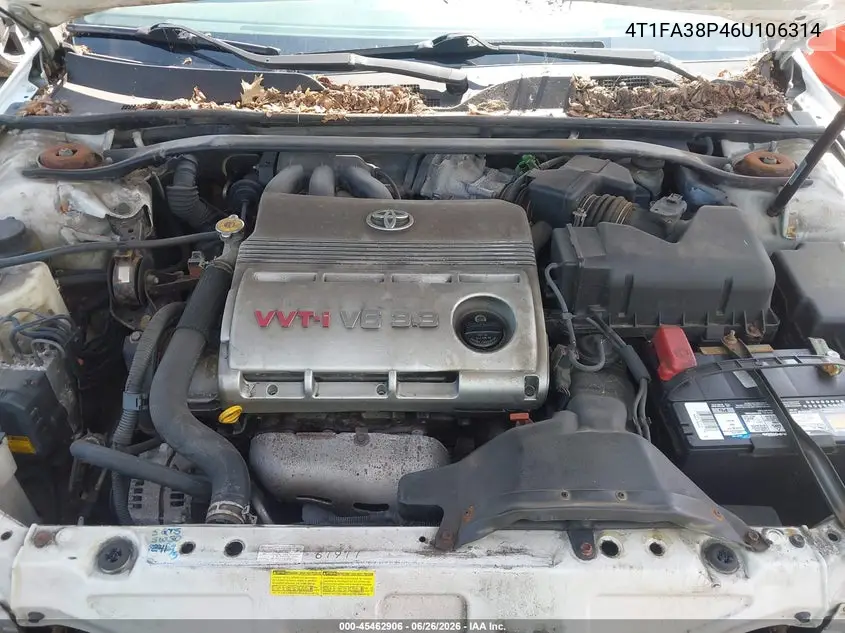 2006 Toyota Camry Solara Sle VIN: 4T1FA38P46U106314 Lot: 45462906
