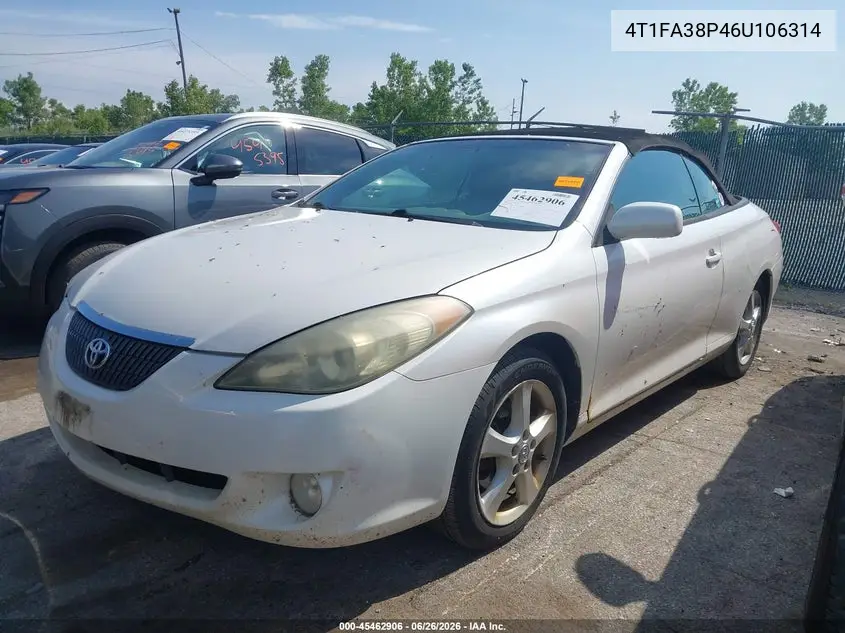 2006 Toyota Camry Solara Sle VIN: 4T1FA38P46U106314 Lot: 45462906
