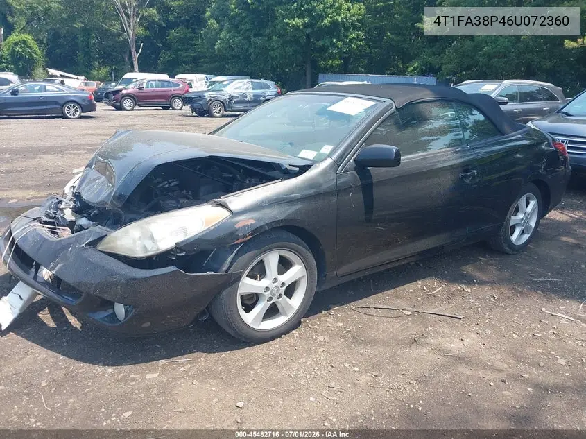 2006 Toyota Camry Solara Sle VIN: 4T1FA38P46U072360 Lot: 45482716