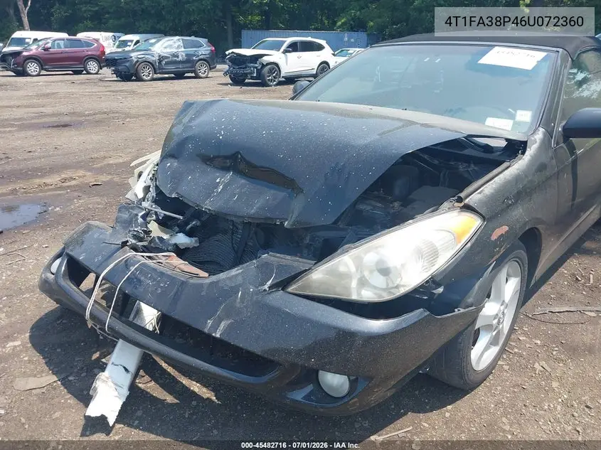 2006 Toyota Camry Solara Sle VIN: 4T1FA38P46U072360 Lot: 45482716