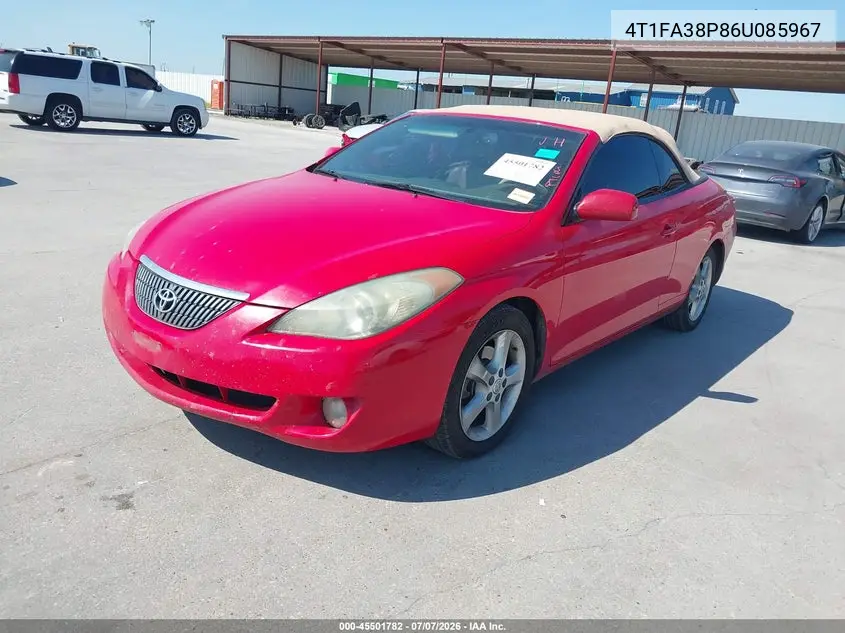 2006 Toyota Camry Solara Sle VIN: 4T1FA38P86U085967 Lot: 45501782