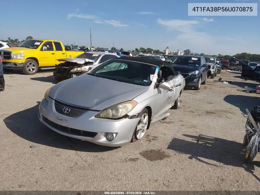 2006 Toyota Camry Solara Sle VIN: 4T1FA38P56U070875 Lot: 45535589