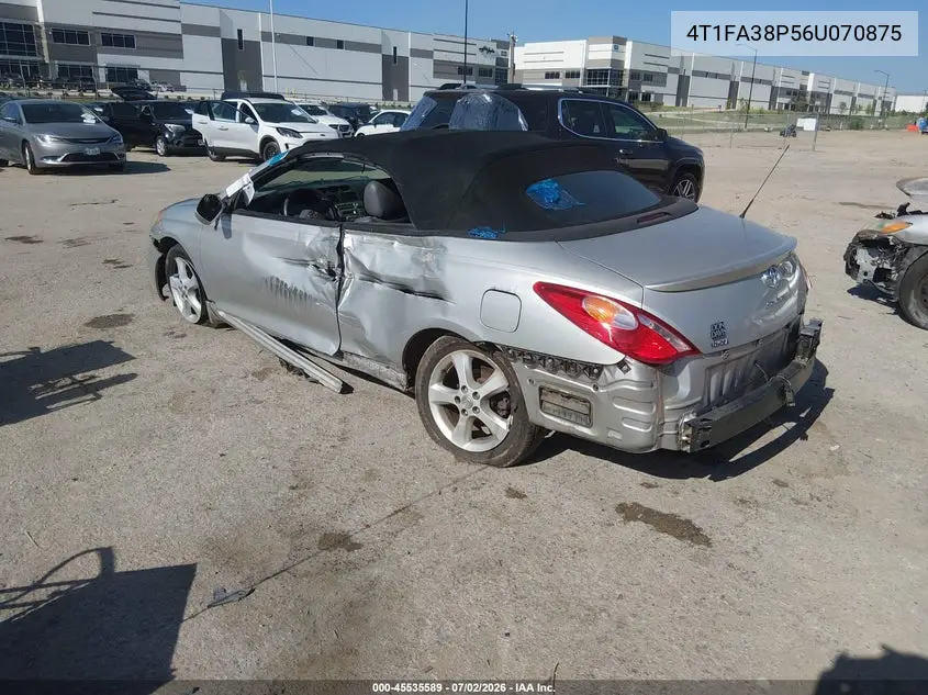 2006 Toyota Camry Solara Sle VIN: 4T1FA38P56U070875 Lot: 45535589