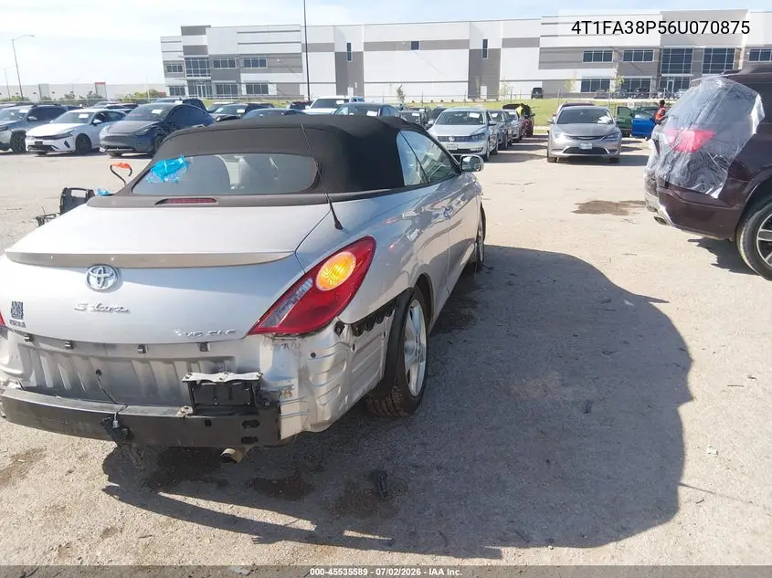 2006 Toyota Camry Solara Sle VIN: 4T1FA38P56U070875 Lot: 45535589