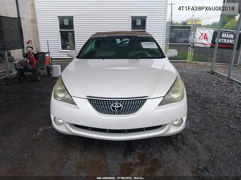 2006 Toyota Camry Solara Sle VIN: 4T1FA38PX6U082018 Lot: 45600029
