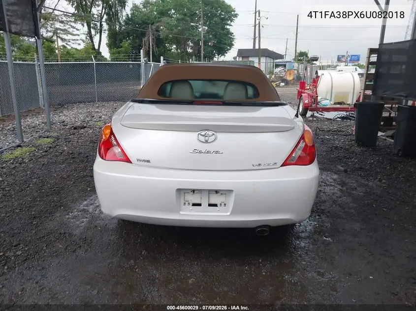 2006 Toyota Camry Solara Sle VIN: 4T1FA38PX6U082018 Lot: 45600029