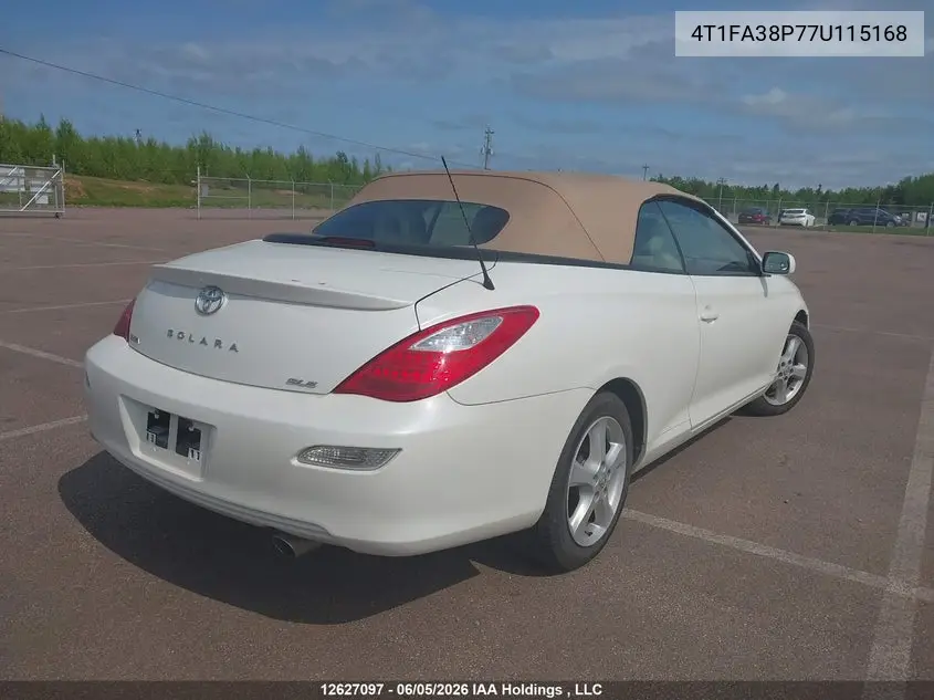 2007 Toyota Camry Solara Se/Sle VIN: 4T1FA38P77U115168 Lot: 12627097