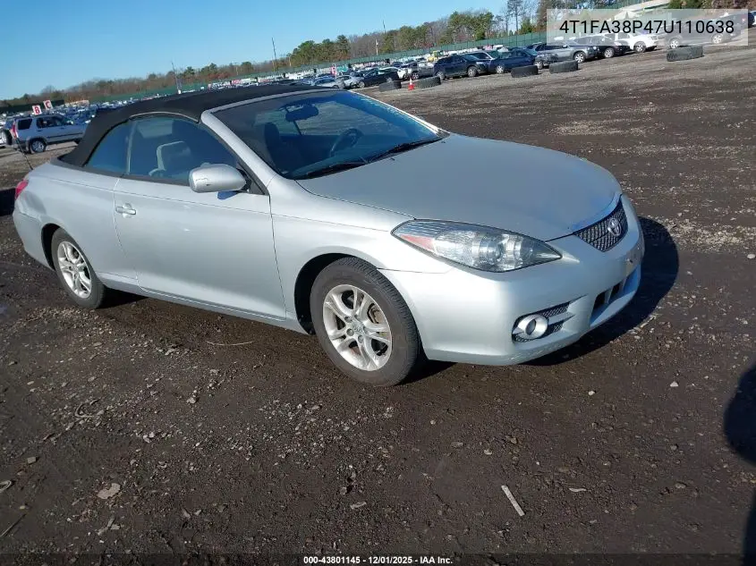 4T1FA38P47U110638 2007 Toyota Camry Solara Se