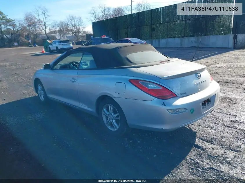 4T1FA38P47U110638 2007 Toyota Camry Solara Se