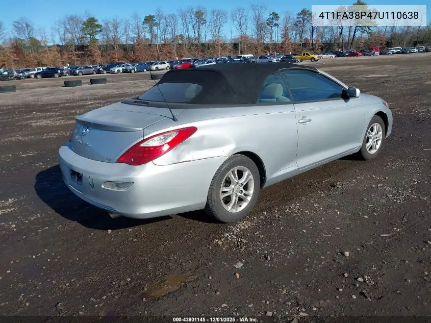 4T1FA38P47U110638 2007 Toyota Camry Solara Se
