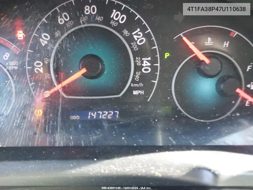 4T1FA38P47U110638 2007 Toyota Camry Solara Se