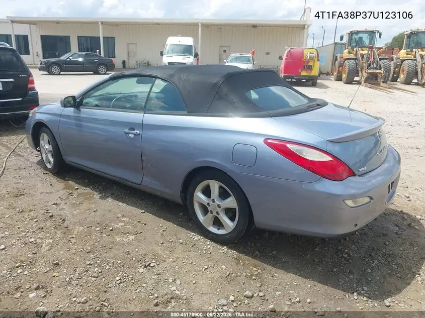 2007 Toyota Camry Solara Sle VIN: 4T1FA38P37U123106 Lot: 45178900