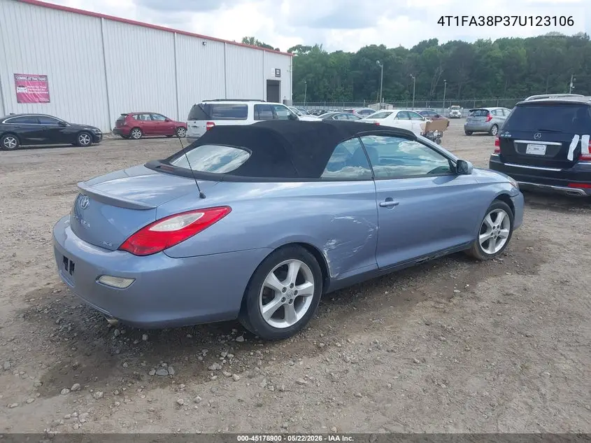 2007 Toyota Camry Solara Sle VIN: 4T1FA38P37U123106 Lot: 45178900