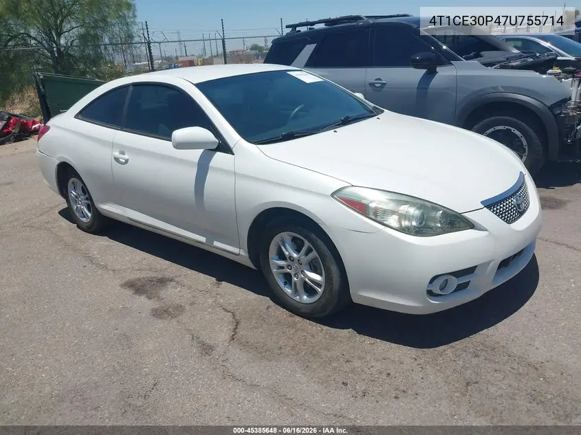 2007 Toyota Camry Solara Se VIN: 4T1CE30P47U755714 Lot: 45385648