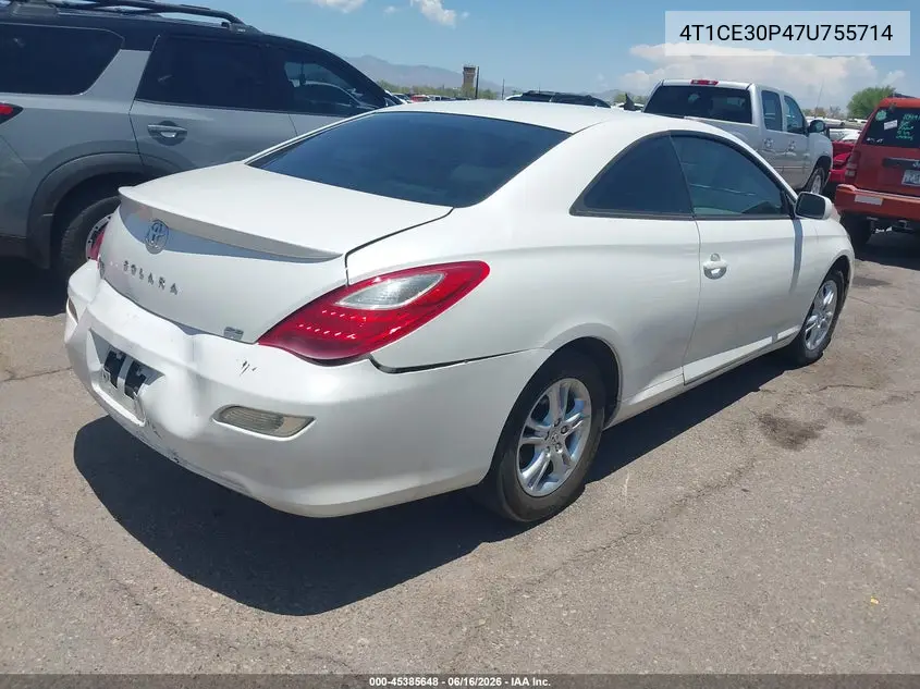 2007 Toyota Camry Solara Se VIN: 4T1CE30P47U755714 Lot: 45385648