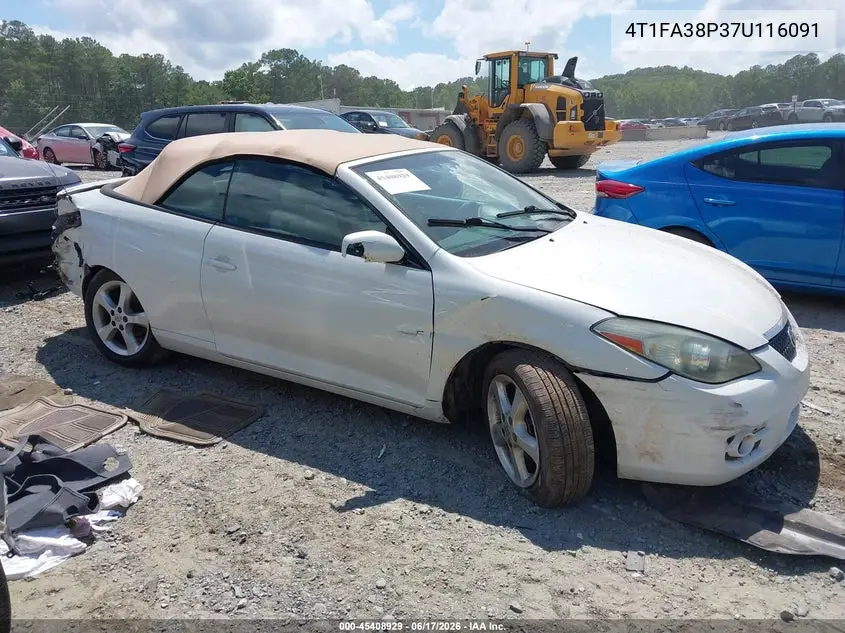 2007 Toyota Camry Solara Sle VIN: 4T1FA38P37U116091 Lot: 45408929