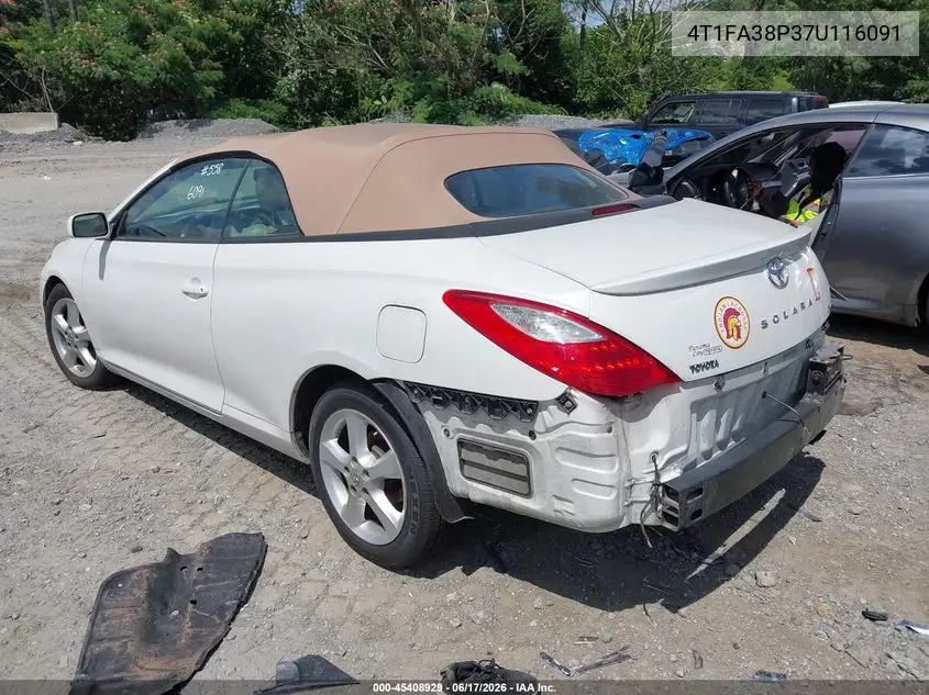 2007 Toyota Camry Solara Sle VIN: 4T1FA38P37U116091 Lot: 45408929