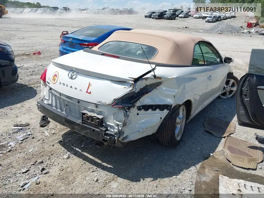 2007 Toyota Camry Solara Sle VIN: 4T1FA38P37U116091 Lot: 45408929
