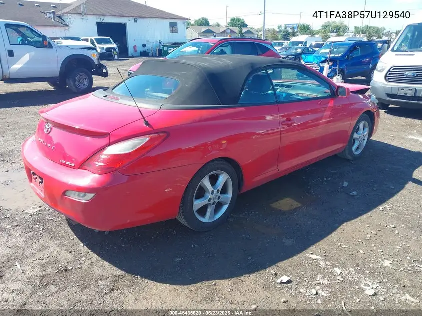 2007 Toyota Camry Solara Sle VIN: 4T1FA38P57U129540 Lot: 45435620