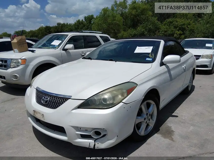 2007 Toyota Camry Solara Sle VIN: 4T1FA38P37U114857 Lot: 45517027