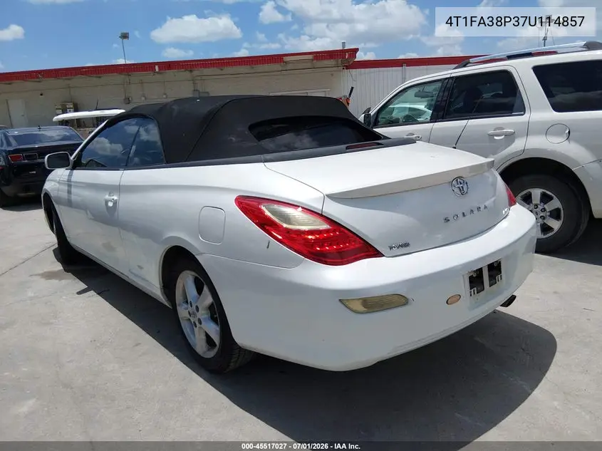 2007 Toyota Camry Solara Sle VIN: 4T1FA38P37U114857 Lot: 45517027