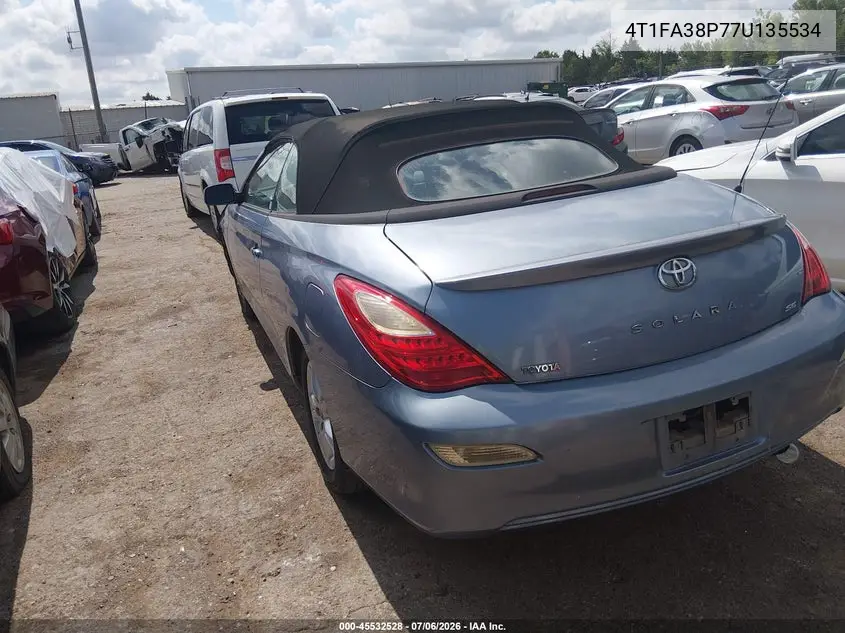2007 Toyota Camry Solara Se VIN: 4T1FA38P77U135534 Lot: 45532528