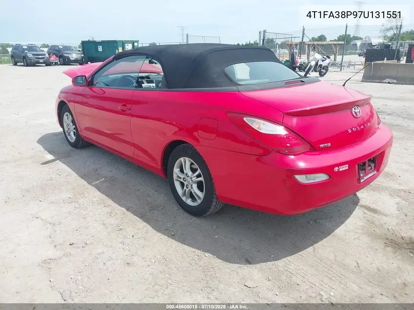 2007 Toyota Camry Solara Se VIN: 4T1FA38P97U131551 Lot: 45608015