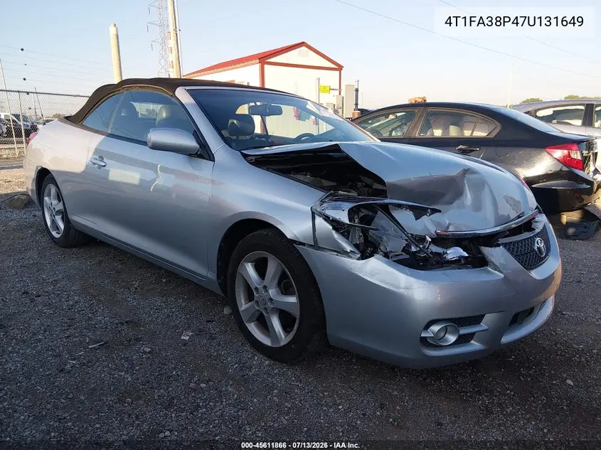 2007 Toyota Camry Solara Sle VIN: 4T1FA38P47U131649 Lot: 45611866
