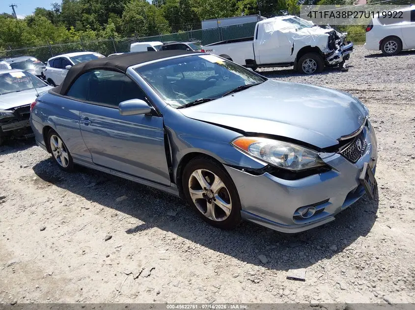 2007 Toyota Camry Solara Sport VIN: 4T1FA38P27U119922 Lot: 45622761