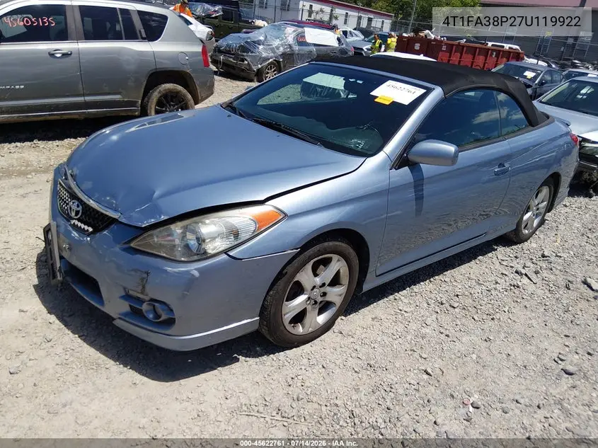2007 Toyota Camry Solara Sport VIN: 4T1FA38P27U119922 Lot: 45622761