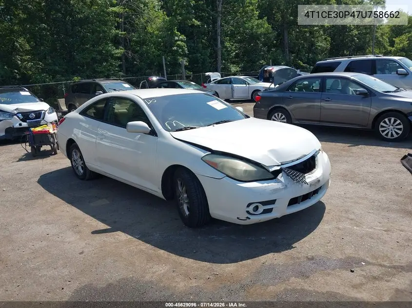 2007 Toyota Camry Solara Se VIN: 4T1CE30P47U758662 Lot: 45629096