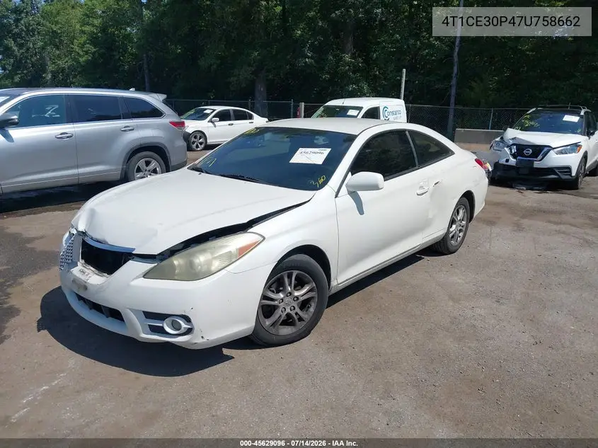 2007 Toyota Camry Solara Se VIN: 4T1CE30P47U758662 Lot: 45629096