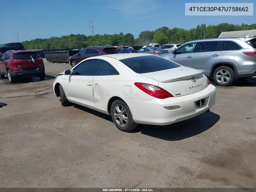 2007 Toyota Camry Solara Se VIN: 4T1CE30P47U758662 Lot: 45629096