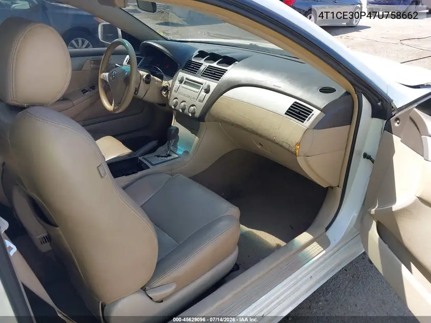 2007 Toyota Camry Solara Se VIN: 4T1CE30P47U758662 Lot: 45629096