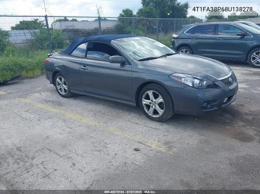 2008 Toyota Camry Solara Sport VIN: 4T1FA38P68U138278 Lot: 45575184
